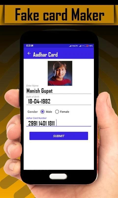 Fake Aadhar Card Id Generator For Android Apk Download